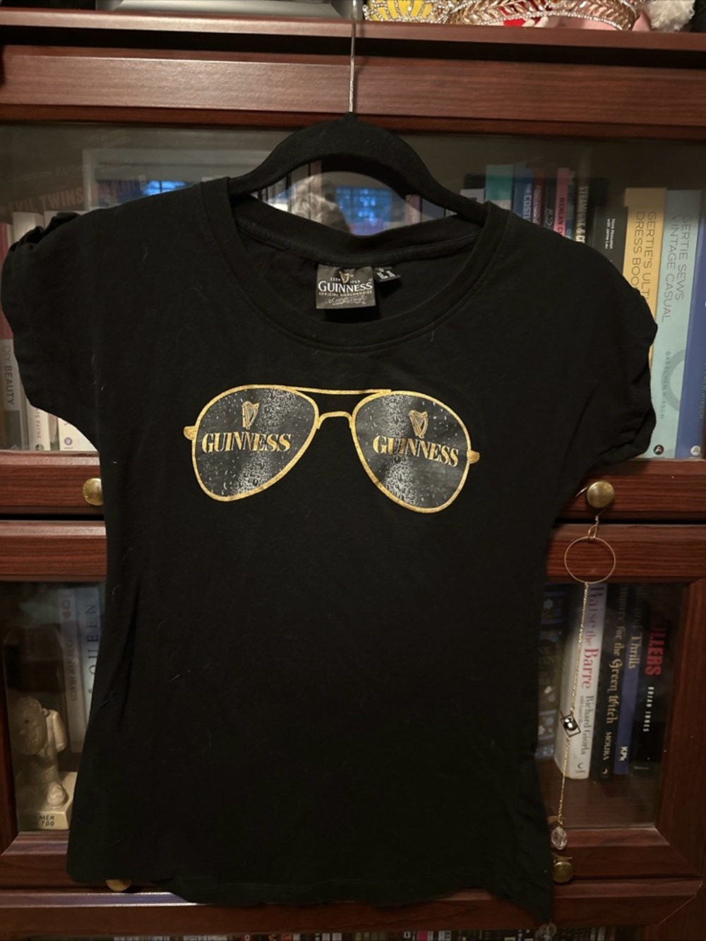 Women’s Black Guinness With Sunglasses Scoop Neck Tshirt